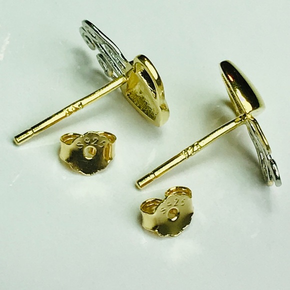 14KT GOLD-PLATED STERLING SILVER Coffee Cup Studs - Picture 8 of 11